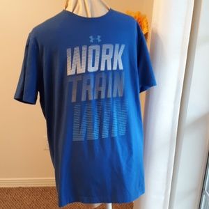 Under Armour blue L heat gear short sleeve tshirt